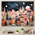 Designart "Winter Village Splendor Art Deco Painting I" Cityscapes Wall