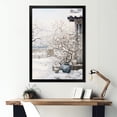 thumbnail image 1 of Designart "Winter Window View of Floral Snow II" Landscapes Framed Wall Art - Traditional White Japan Living Room Framed Canvas Art, 1 of 6