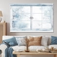 thumbnail image 1 of Designart "Winter Window Vista A Frosty View" Oversized Landscapes Wall Art - Traditional White Winter Landscape Entryway Wall Art Print, 1 of 1