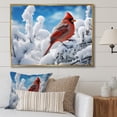 thumbnail image 1 of Designart "Winter Wonderland Cardinal Red Bird in Canada II" Animals Floater Framed Canvas Print, 1 of 7