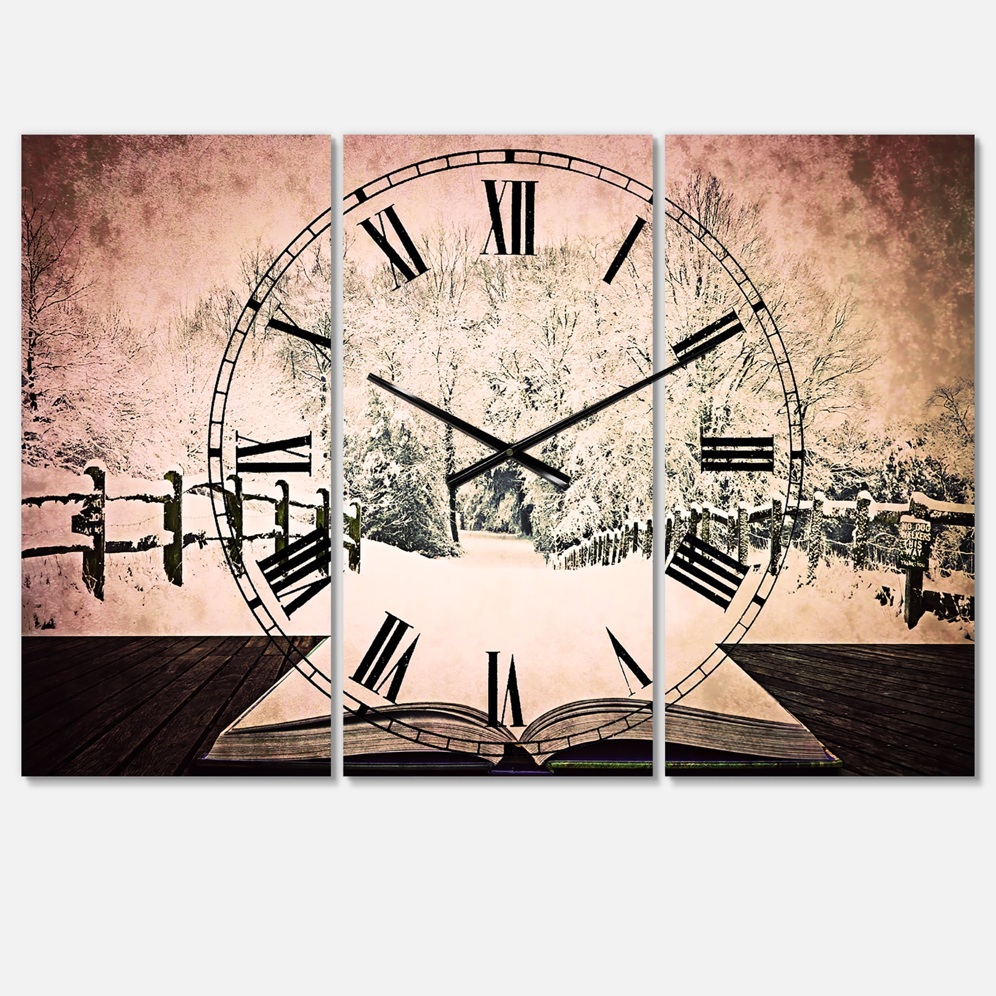 Designart 'Winter Wonderland' Traditional wall clock