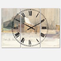 Designart 'Winter on the Farm house' Farmhouse wall clock
