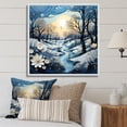 thumbnail image 1 of Designart "Winters Tree Beauty Pointillism II" Pointillism Floater Framed Wall Art Living Room, 1 of 7