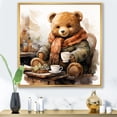 thumbnail image 1 of Designart "Wintertime Teddy Bear Nursery II" People Framed Wall Art - Traditional Red Nursery Teddy Bear Living Room Framed Canvas Art, 1 of 6
