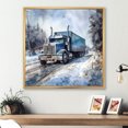 thumbnail image 1 of Designart "Wintry Trailer Truck Allure I" Truck Trailer Floater Framed Wall Art Prints, 1 of 5