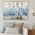 thumbnail image 1 of Designart "Wintry White Birch Forest II" Tree Birch Floater Framed Canvas Prints, 1 of 5