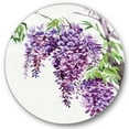 thumbnail image 1 of Designart 'Wisteria Purple Branches' Traditional Circle Metal Wall Art 11x11 - Disc of 11, 1 of 5