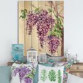 thumbnail image 1 of Designart 'Wisteria Purple Branches' Traditional Print on Natural Pine Wood, 1 of 5