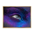 thumbnail image 1 of Designart 'Woman Eye With Dry Paint Dust Pigment On Face' Modern Framed Canvas Wall Art Print, 1 of 5
