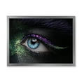 thumbnail image 1 of Designart 'Woman Eyes With Green & Purple Pigment & Sparkles' Modern Framed Art Print, 1 of 4