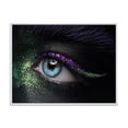 thumbnail image 1 of Designart 'Woman Eyes With Green & Purple Pigment & Sparkles' Modern Framed Canvas Wall Art Print, 1 of 5