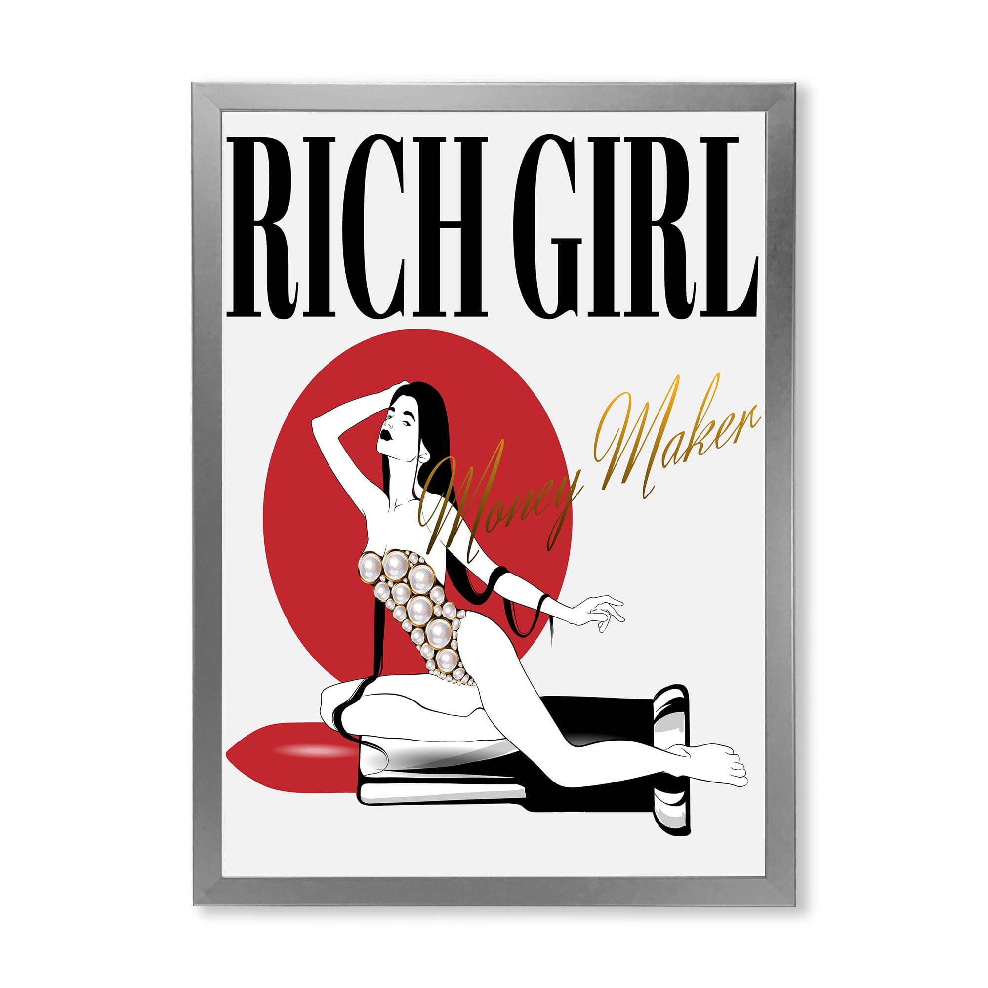 Designart 'Woman In Swimsuit With Pomade' Vintage Framed Art Print