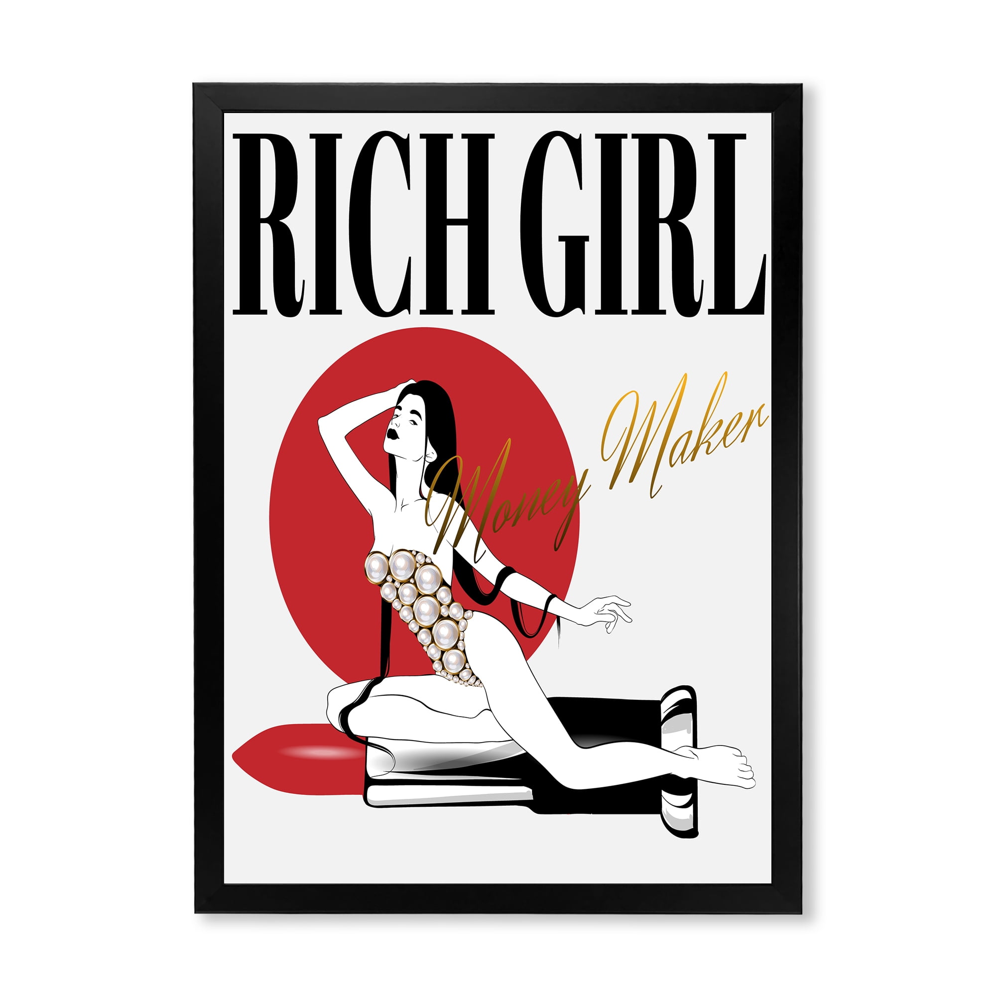 Designart 'Woman In Swimsuit With Pomade' Vintage Framed Art Print