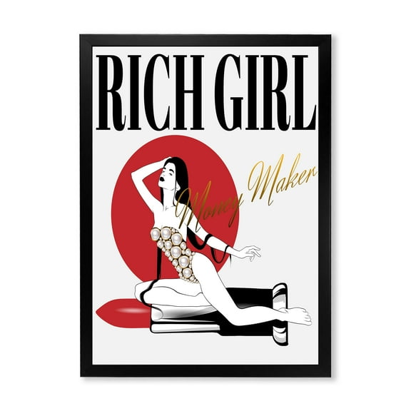 Designart 'Woman In Swimsuit With Pomade' Vintage Framed Art Print