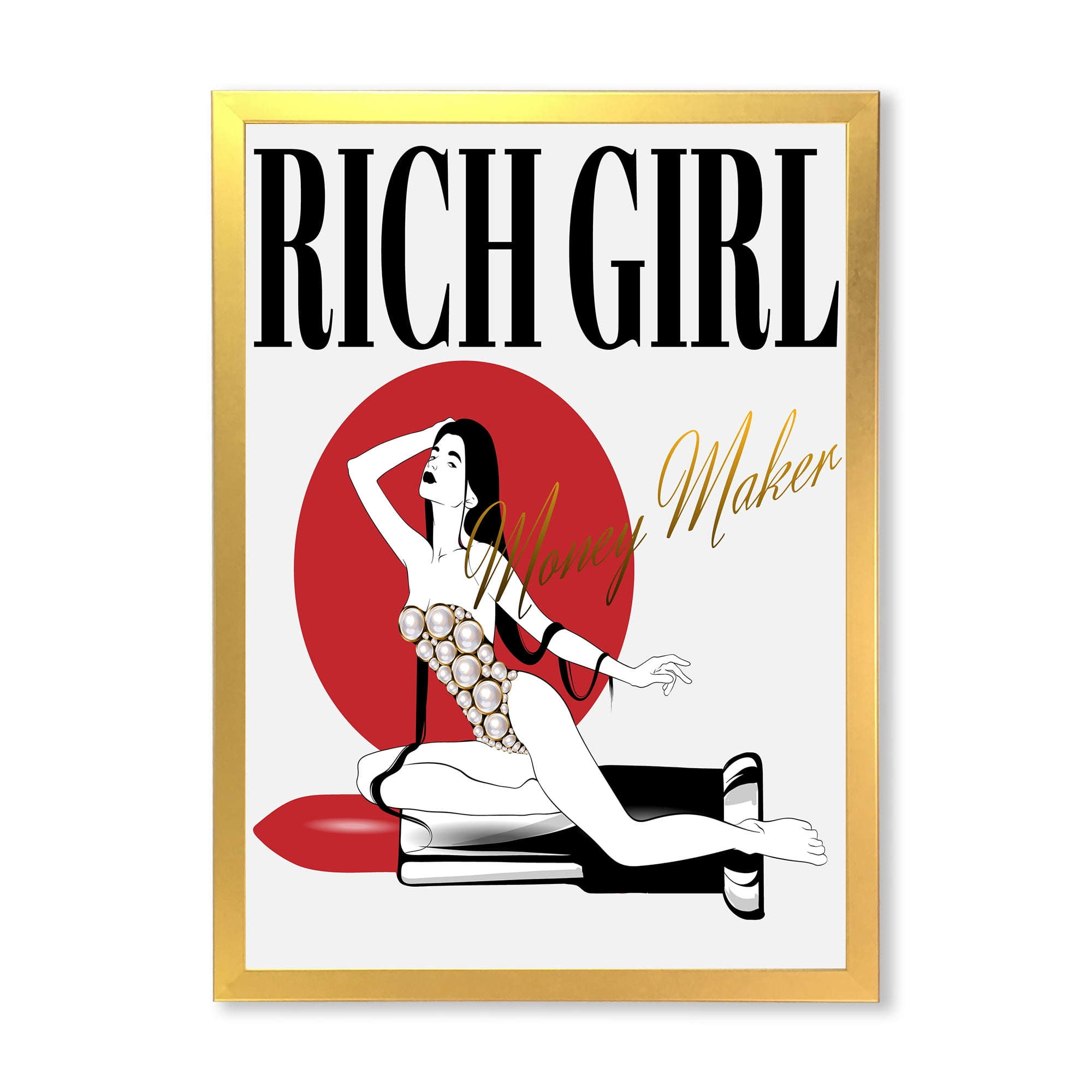 Designart 'Woman In Swimsuit With Pomade' Vintage Framed Art Print