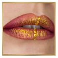 thumbnail image 1 of Designart 'Woman Lips Close-Up With Red Lipstick, Gold Paint' Modern Framed Canvas Wall Art Print, 1 of 5