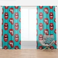 thumbnail image 1 of Designart 'Woman Lips Pattern in Retro Pop Art Style' Modern Curtain Panel, 1 of 4