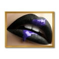 thumbnail image 1 of Designart 'Woman Lips With Black Lipstick & Purple Paint' Modern Framed Art Print, 1 of 4