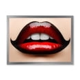 thumbnail image 1 of Designart 'Woman Lips With Red and Black Lipstick' Modern Framed Art Print, 1 of 4