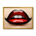 thumbnail image 1 of Designart 'Woman Lips With Red and Black Lipstick' Modern Framed Art Print, 1 of 4
