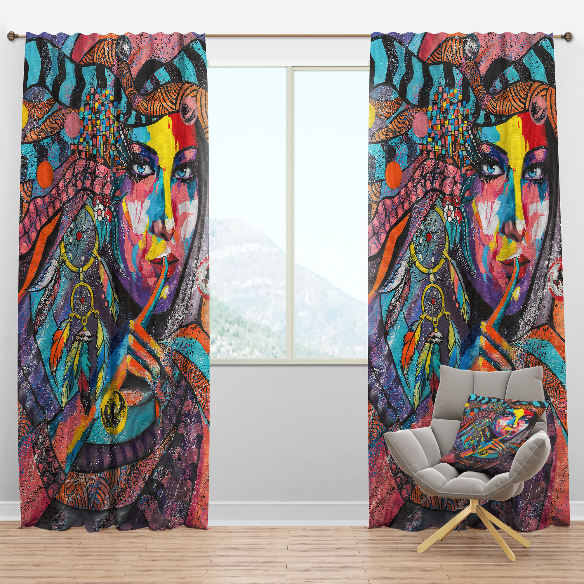 Designart 'Woman Portrait In Your Dreams' Glamour Blackout Curtain Panel