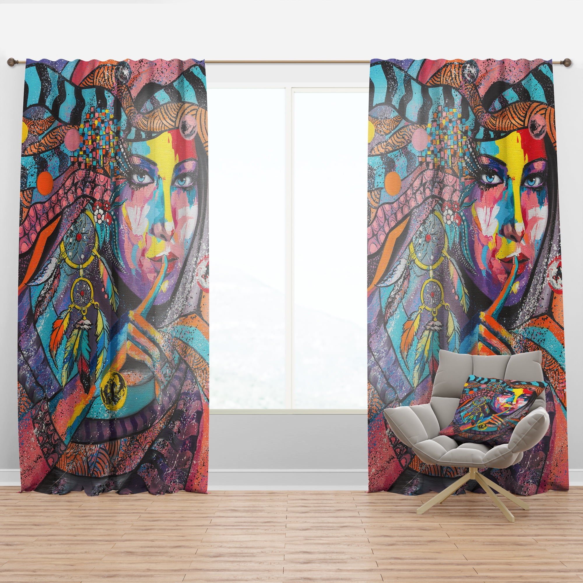 Designart 'Woman Portrait In Your Dreams' Glamour Curtain Panel