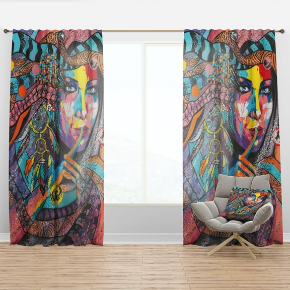 Designart 'Woman Portrait In Your Dreams' Glamour Curtain Panel