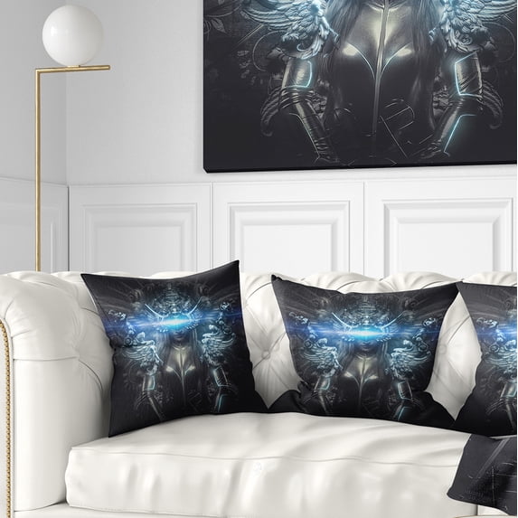 Designart Woman Suit with Relief - Abstract Throw Pillow - 16x16