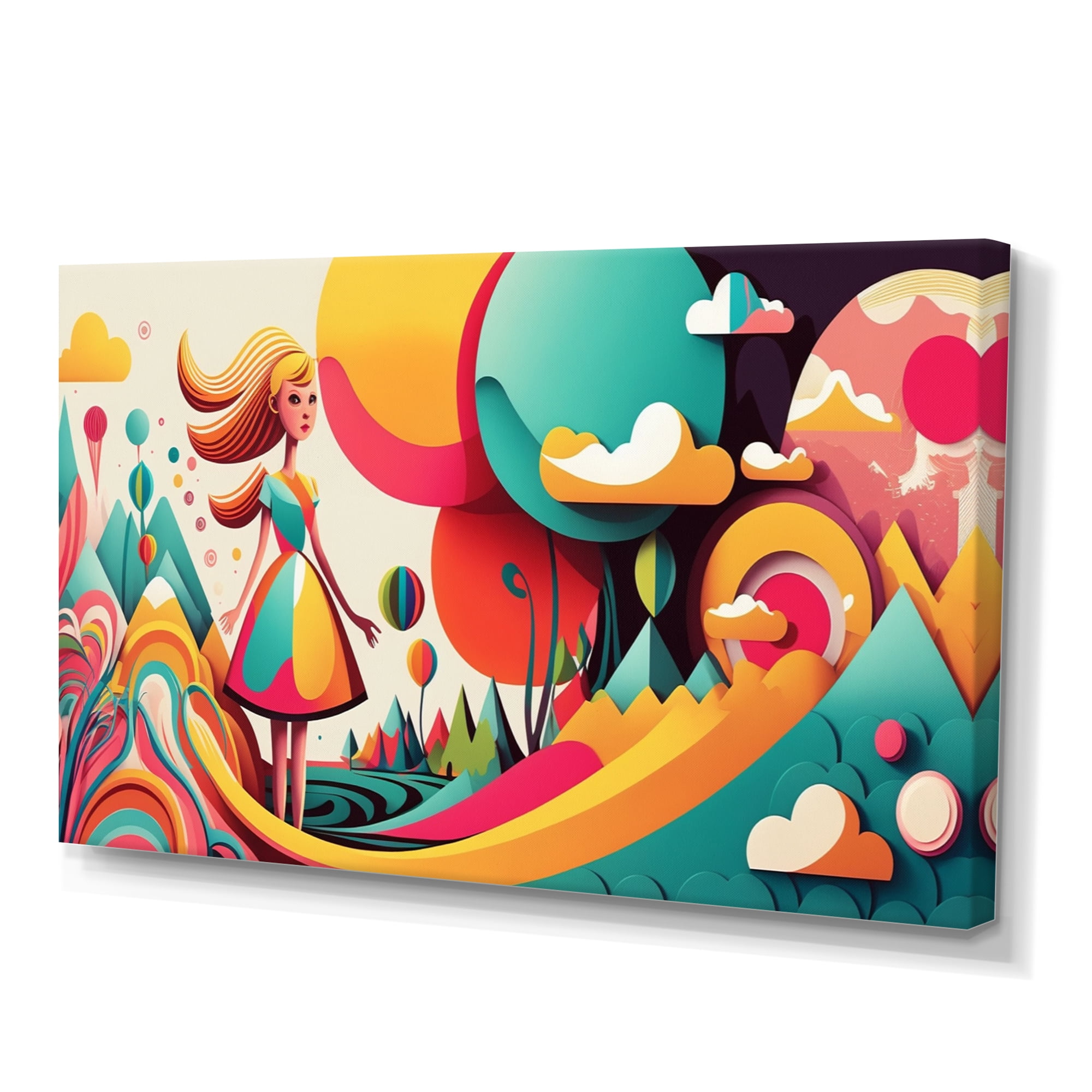 Designart Woman Walking By The Coast Canvas Wall Art