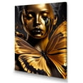 thumbnail image 1 of Designart Woman With Black And Gold Butterflies V Canvas Wall Art, 1 of 5