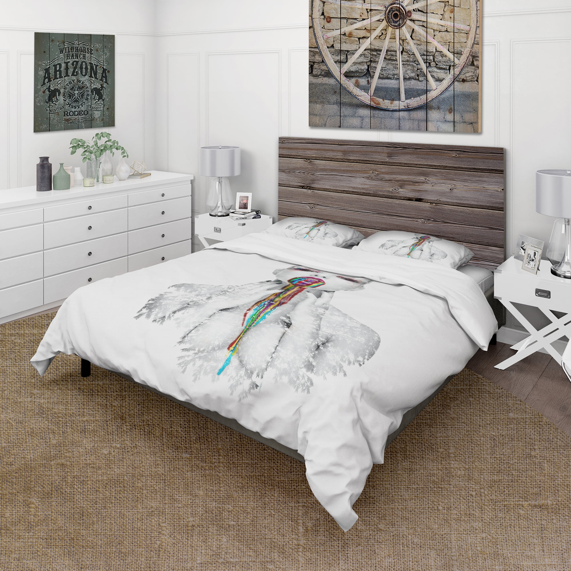 Designart 'Woman With Creative Bright Make Up' Portrait Duvet Cover Set