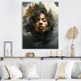 thumbnail image 1 of Designart "Woman and Mountain Echoes in Double Exposure V" Fashion Canvas Wall Art - Glam White Woman Double Exposure Hallway Wall Art Decor, 1 of 6