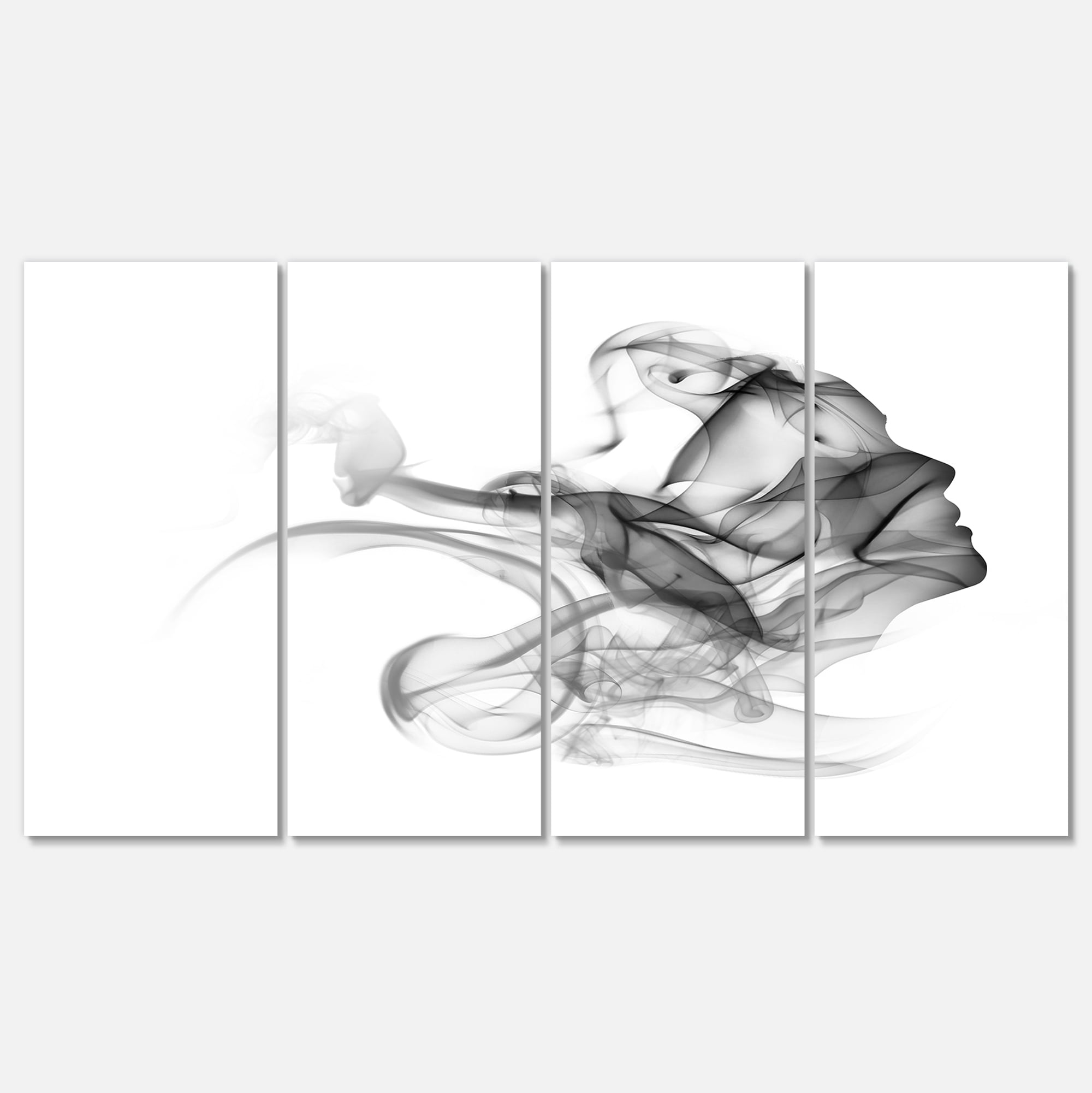 Designart 'Woman and Smoke Double Exposure ' Portrait Canvas Art Print