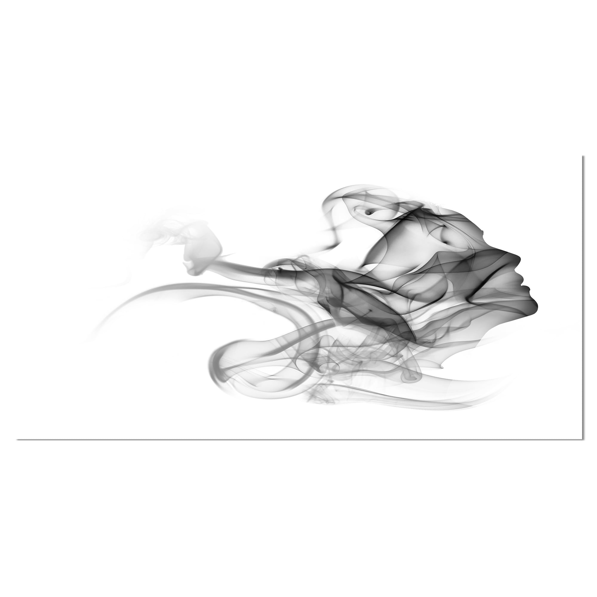 Designart 'Woman and Smoke Double Exposure ' Portrait Canvas Art Print