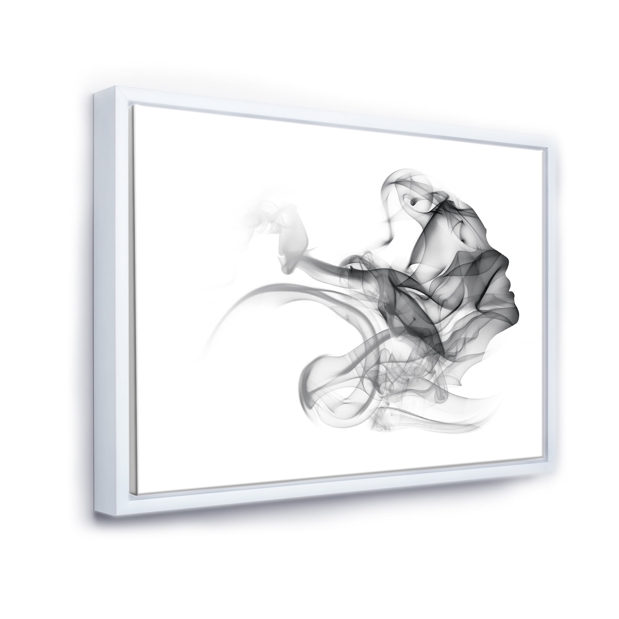 Designart ' Woman and Smoke Double Exposure ' Portrait Framed Canvas Art Print
