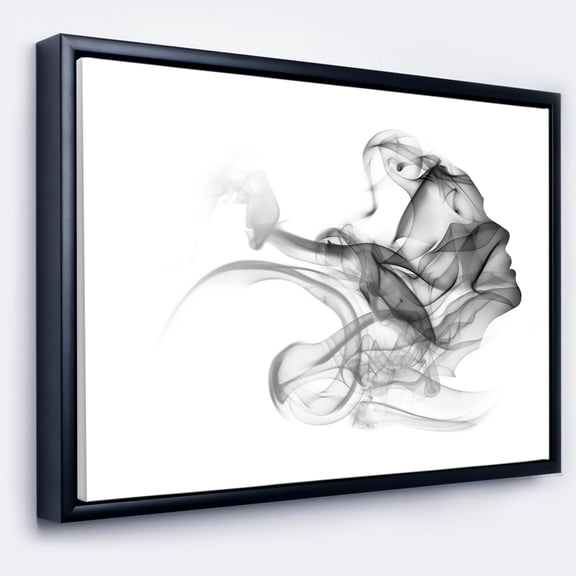 Designart ' Woman and Smoke Double Exposure ' Portrait Framed Canvas Art Print