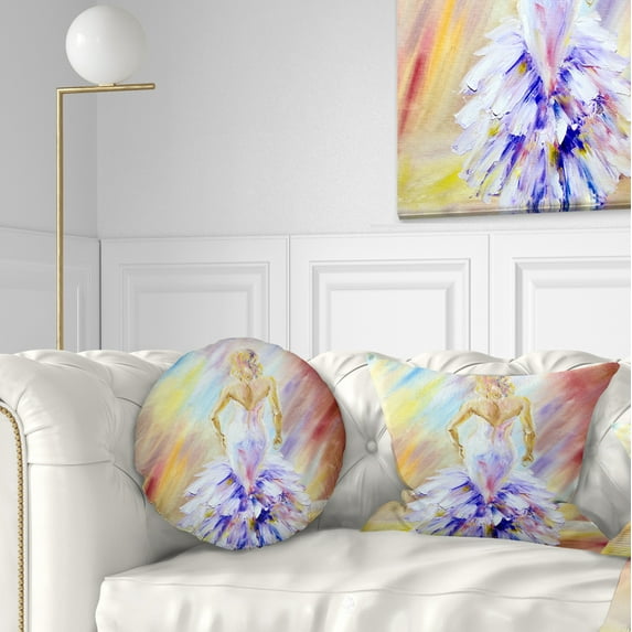 Designart Woman at the Ball - Portrait Throw Pillow - 12x20