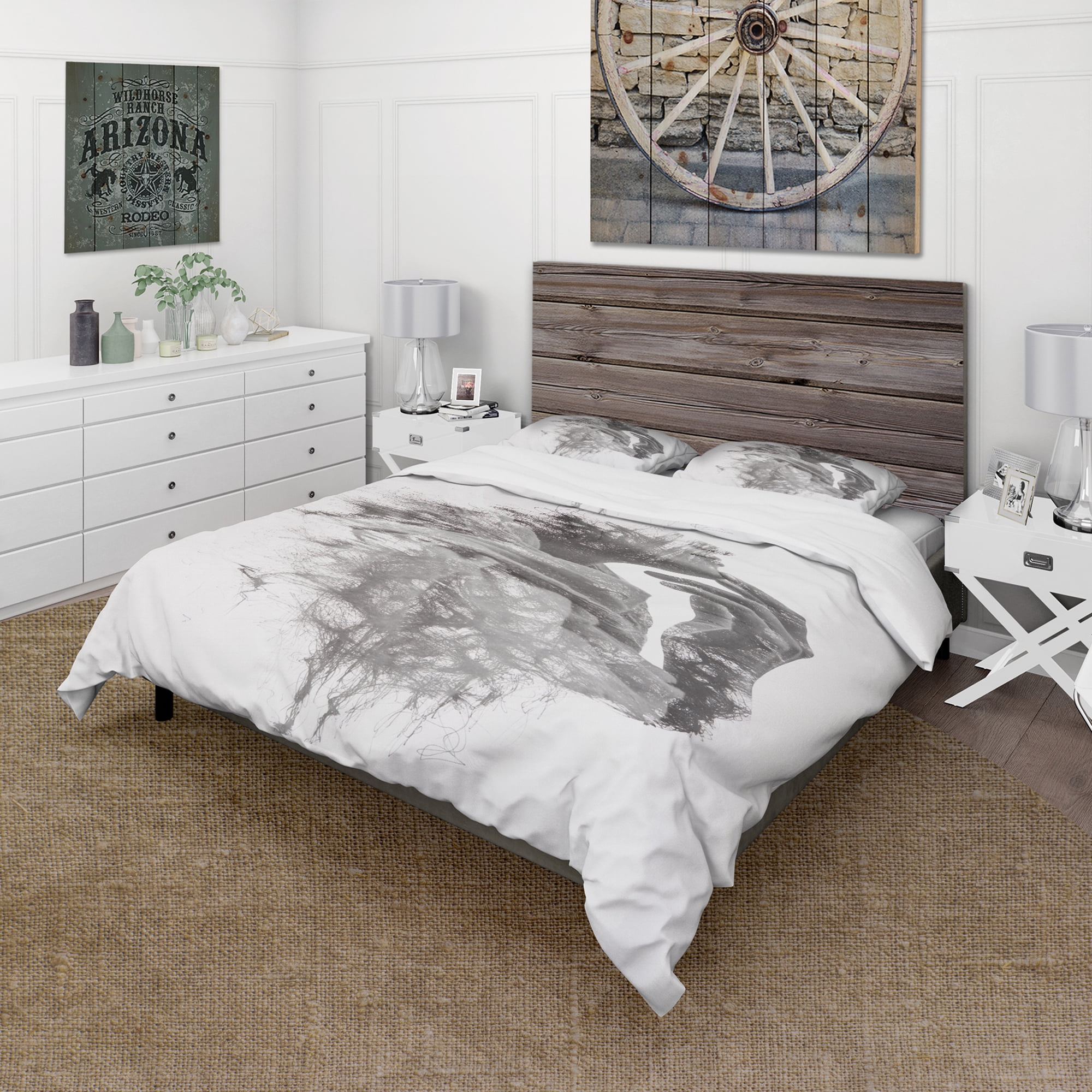 Designart 'Woman in scarf' Glamour Duvet Cover Set