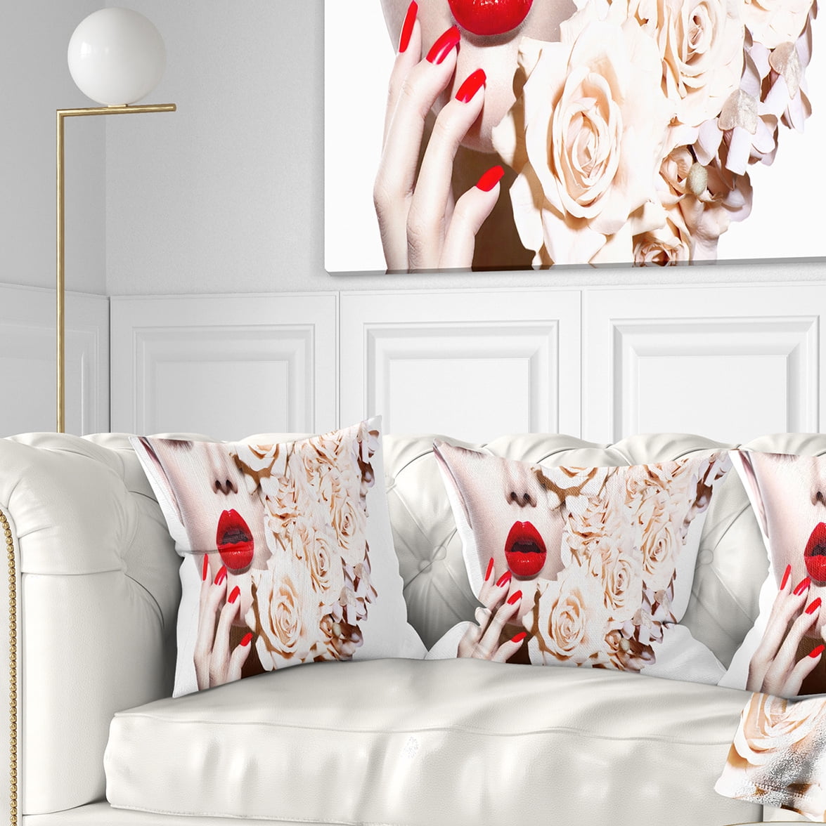 Designart Woman's Fashion and Floral Design - Sensual Throw Pillow - 16x16
