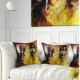 thumbnail image 1 of Designart Woman with Wolf - Portrait Throw Pillow - 18x18, 1 of 5