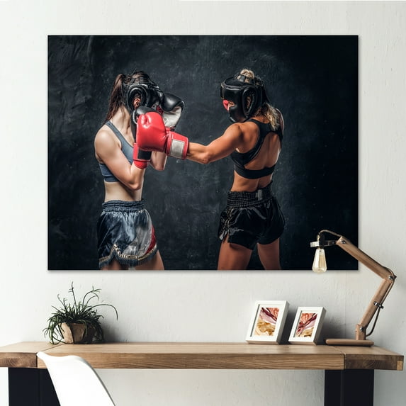 Designart "Women'S Boxing Duel" Boxing Wall Art Prints