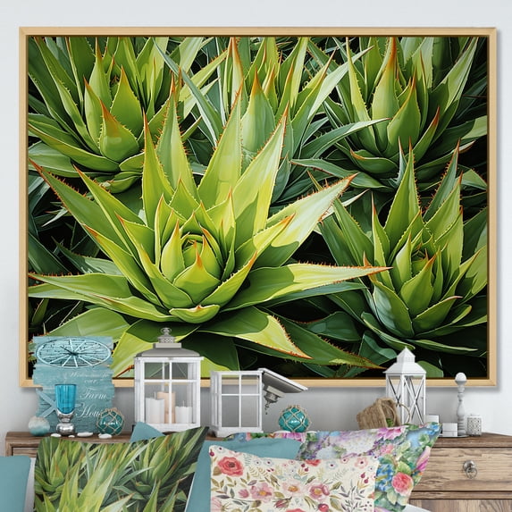Designart "Wonderfully Golden Harvest Of Pineapples" Pineapples Floater Framed Wall Decor