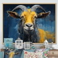 thumbnail image 1 of Designart "Wondering Portrait of Goat in Yellow and Blue Meadow II" Animals Framed Wall Art - Modern Farmhouse Yellow Goat Bedroom Framed Canvas Wall Art, 1 of 6