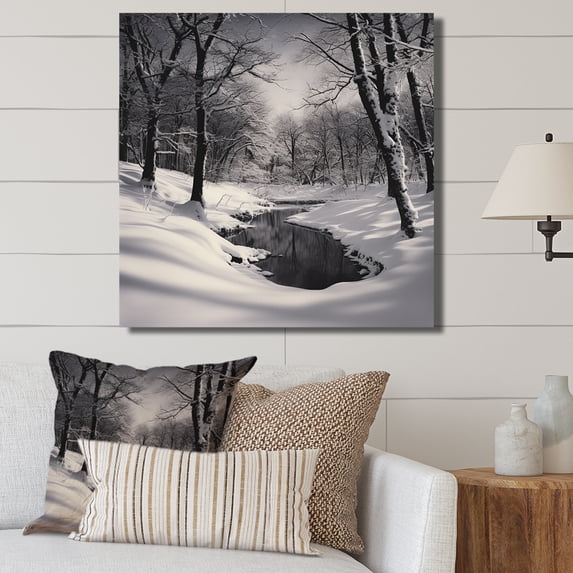 Designart "Wonderland Of Winter Scenery I" Winter Landscape Canvas Prints