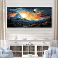 thumbnail image 1 of Designart "Wonderland Sunset Yellow Lakeside Mountains I" Extra Large Landscapes Framed Wall Art - Country Yellow Lake Mountains Entryway Framed Wall Art Print, 1 of 7