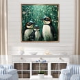 thumbnail image 1 of Designart "Wonders Of The Snowy Penguin Clan II" Penguin Floater Framed Wall Art Living Room, 1 of 5