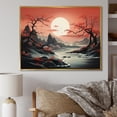 thumbnail image 1 of Designart "Wonders of River Landscape in China" Landscapes Framed Wall Art - Traditional Red China Entryway Framed Wall Art Print, 1 of 6