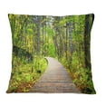 thumbnail image 1 of Designart Wooden Boardwalk across Forest - Landscape Printed Throw Pillow - 18x18, 1 of 1