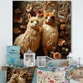 thumbnail image 1 of Designart "Wool Grandeur in Floral Alpaca Portrait I" Geometric Wall Art - Bohemian Beige Boho Tiles Living Room Canvas Art, 1 of 6