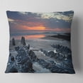 thumbnail image 1 of Designart Woolacombe North Devon Sunset - Seascape Throw Pillow - 16x16, 1 of 4